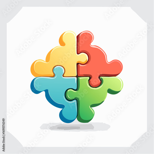 Four Piece Puzzle Graphic Design