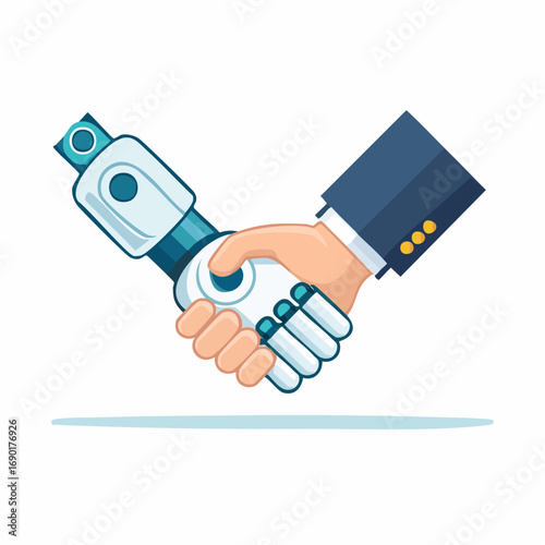 Robot And Human Handshake Partnership