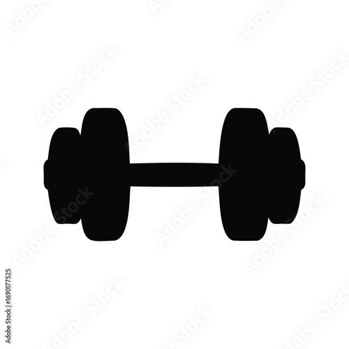 Silhouette of a dumbbell, representing fitness, exercise, and weightlifting training, dumbbells silhouette vector illustration