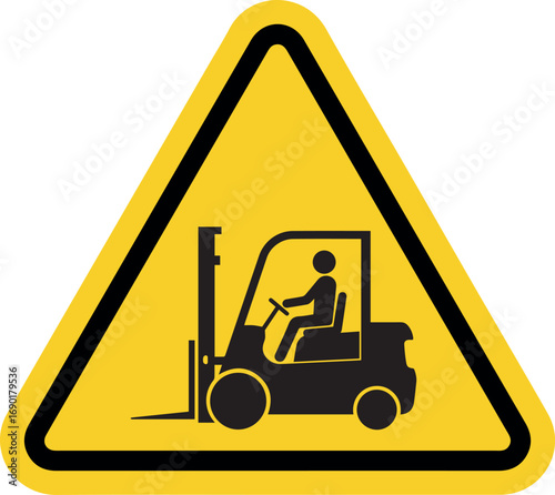 Forklift traffic warning symbol