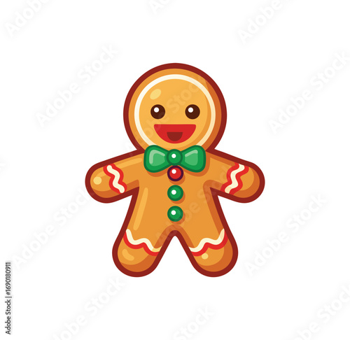 Cute gingerbread man cookie festive christmas holiday treat sweet baked good