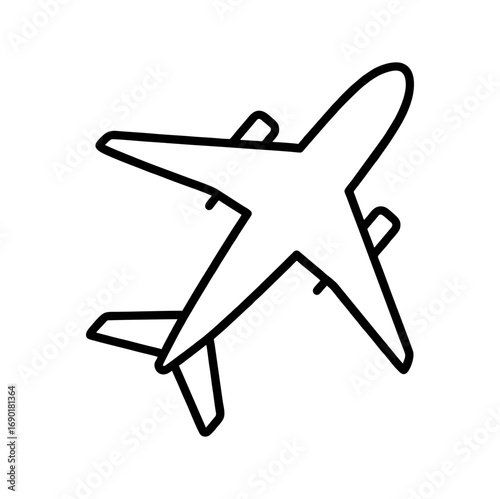 Airplane icon vector on white background