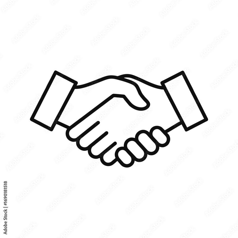 Naklejka premium Simple handshake icon vector