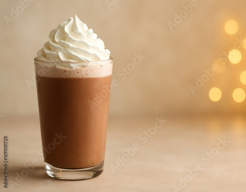 Delicious Frothy Mocha or Hot Chocolate with Whipped Cream Topping