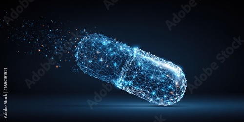 Abstract digital representation of a pill