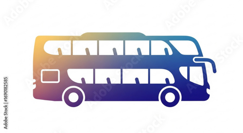 Colorful double decker bus illustration ready to transport you, perfect for travel blogs, transportation designs, and city adventure promotions, a modern and vibrant transit solution