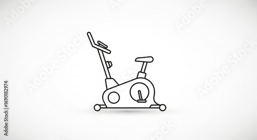 Achieve Your Fitness Goals with This Modern Exercise Bike Outline, Perfect for Gyms, Home Workouts, and Health Campaigns - Get Inspired and Stay Active Today!