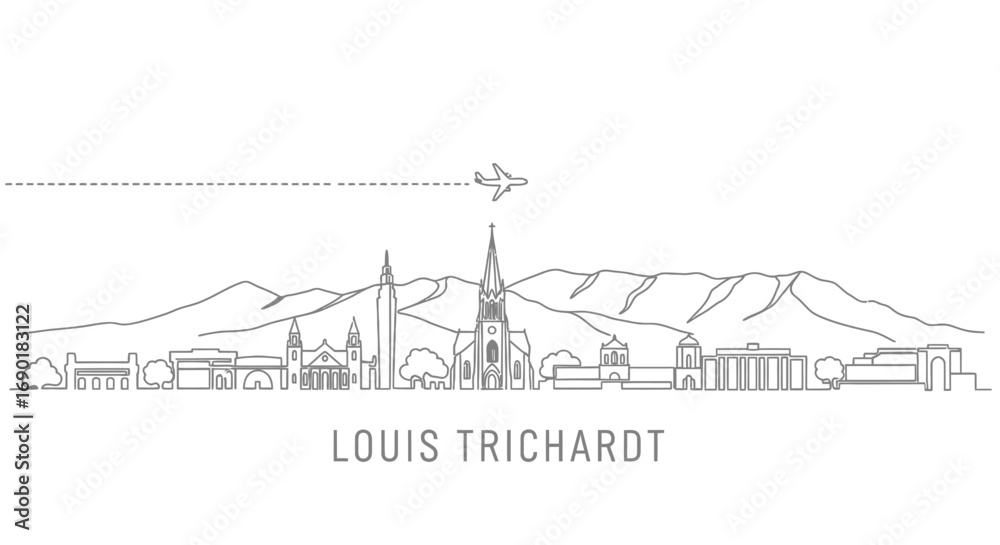 Fototapeta premium Louis Trichardt with South Africa City Skyline, and Vector Illustration.