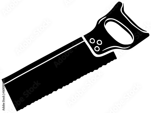 blade illustration tool silhouette equipment logo saw icon work outline hacksaw cut metal construction industry steel industrial wood carpentry shape job vector graphic background