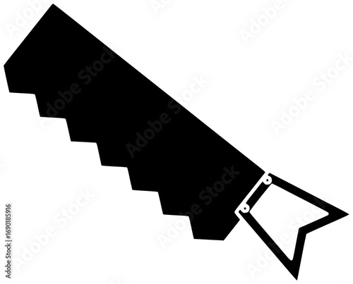 blade illustration tool silhouette equipment logo saw icon work outline hacksaw cut metal construction industry steel industrial wood carpentry shape job vector graphic background