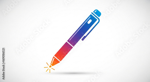 Vibrant modern pen design ignites creativity and innovation, perfect for educational materials, branding, or digital content seeking a dynamic visual spark.