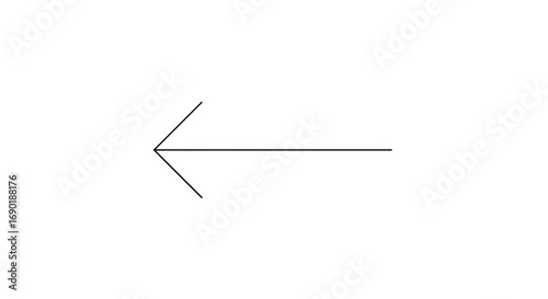 Simple Left Arrow Illustration on White Background.