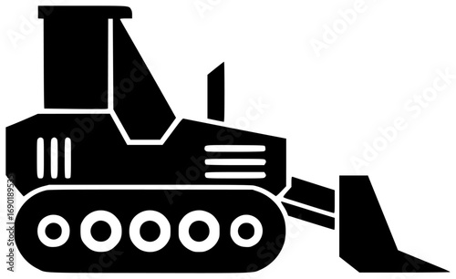 bulldozer illustration forklift silhouette excavator logo loader icon construction outline telehandler machine backhoe heavy tractor vehicle industry set hydraulic shape or vector graphic background