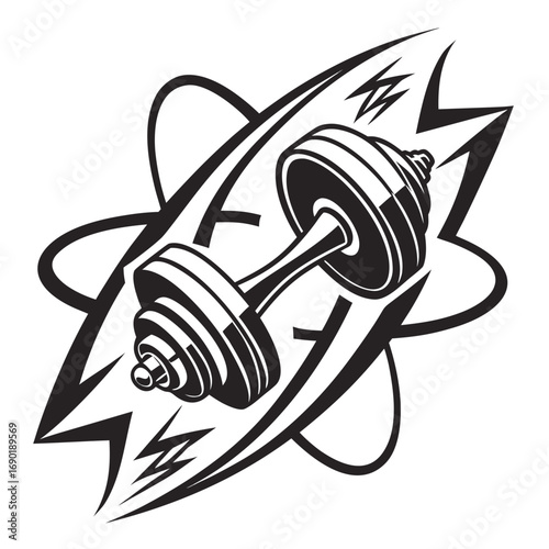 Dumbbell with abstract design for fitness
