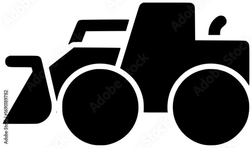 bulldozer illustration forklift silhouette excavator logo loader icon construction outline telehandler machine backhoe heavy tractor vehicle industry set hydraulic shape or vector graphic background