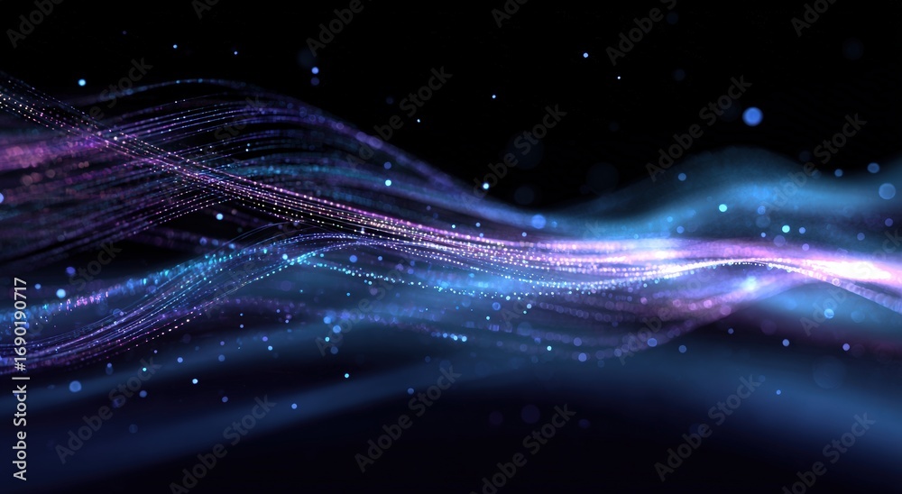 Obraz premium Abstract digital wave design with glowing particles (2)