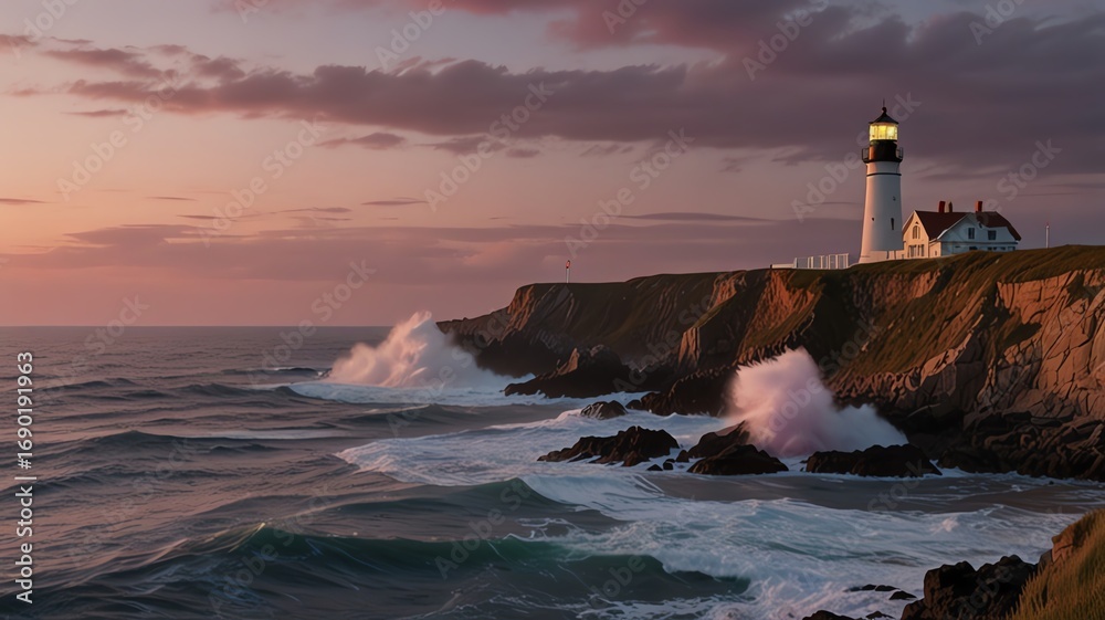 Obraz premium lighthouse on the coast of maine