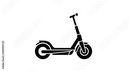 Sleek Black Electric Scooter Icon Illustration.