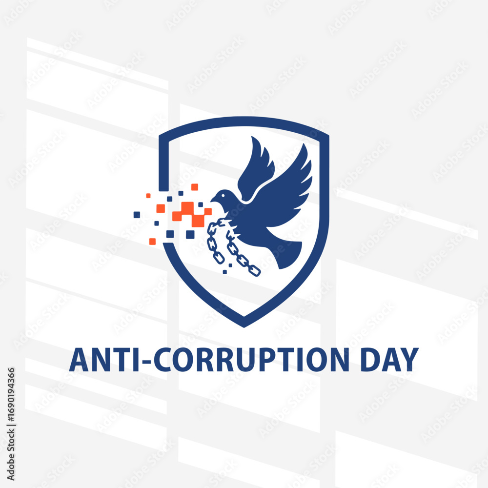 Obraz premium The flat design concept for Anti - Corruption Day focuses on simplicity, elegance, and ease of recognition.