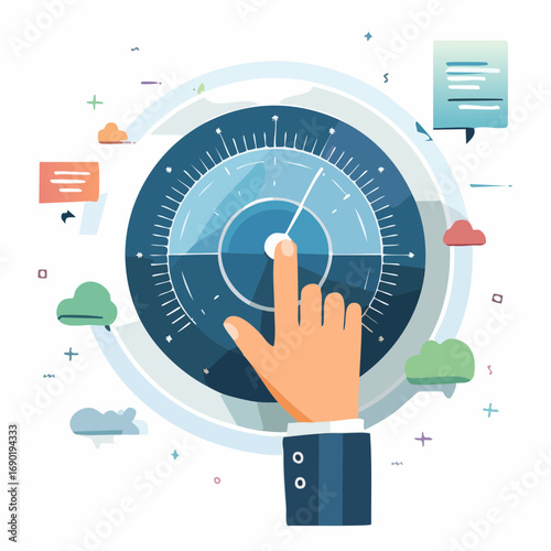 Hand Adjusting Abstract Control Panel