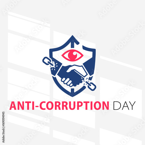 The flat design concept for Anti - Corruption Day focuses on simplicity, elegance, and ease of recognition.