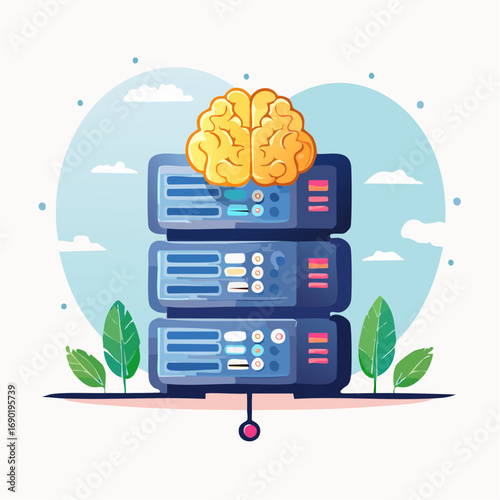 Conceptual Illustration Of Cloud Computing