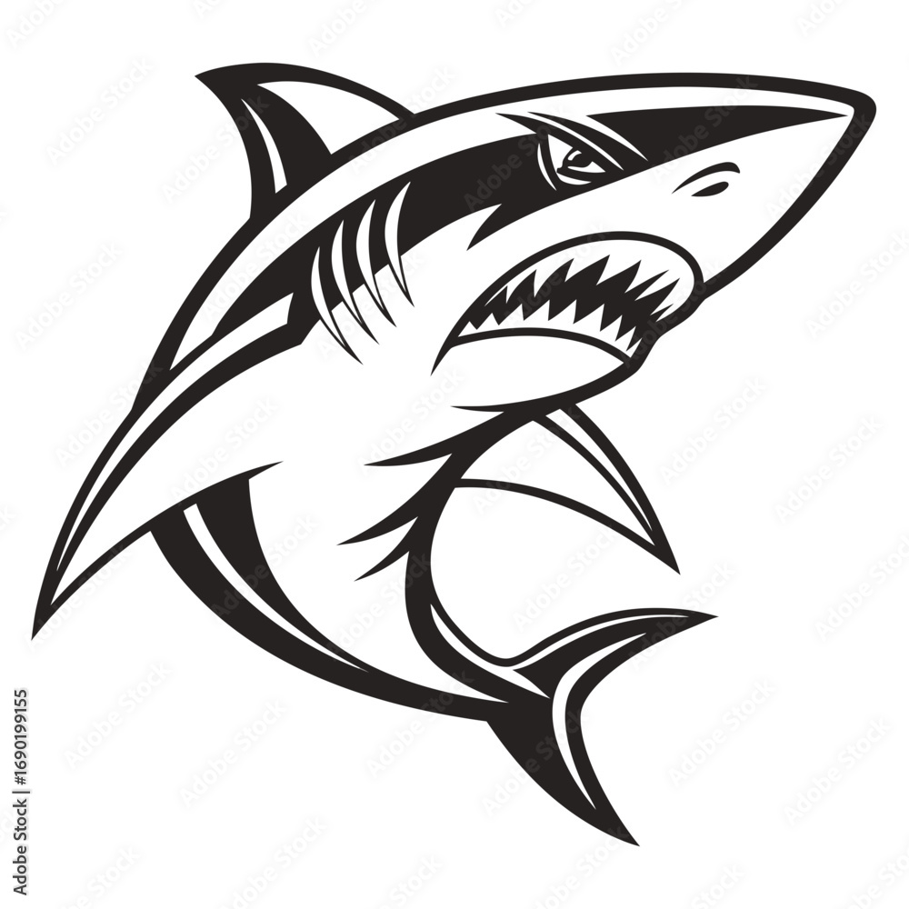 Fototapeta premium Shark with open mouth