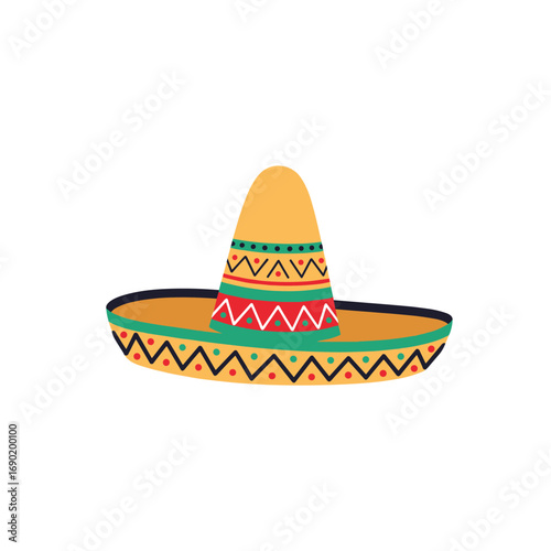 Colorful sombrero hat a traditional mexican fiesta accessory with vibrant decorative patterns