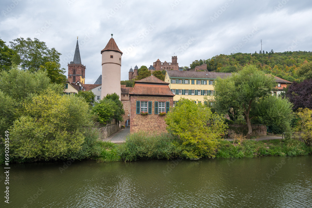 Fototapeta premium Wertheimer Burg mit Altstadt und Tauber