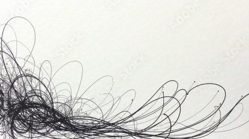 Abstract Ink Design Swirling Lines and Organic Forms on a Neutral Background