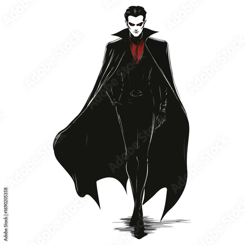 vampire, halloween, costume, festival, vector, transparent background, scary, dark, horror, evil, monster, icon, cloak, dracula