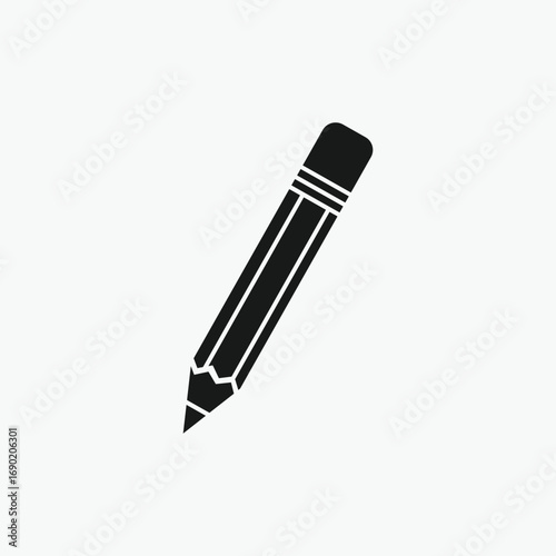 Woodpen silhouette , pencil and eraser icon vector . 