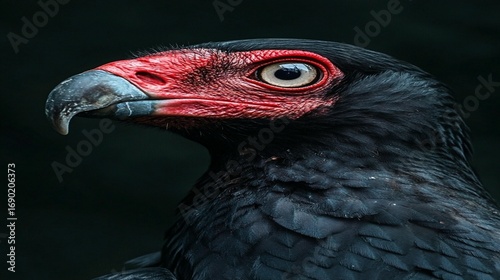 Black Vulture Portrait, Bird Closeup
