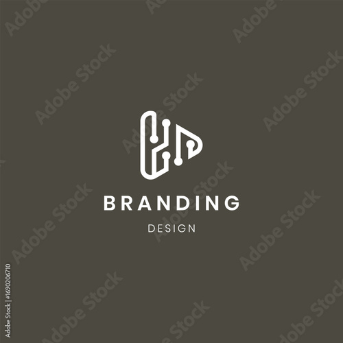 Abstract letter Ai logo. This logo icon is combined with abstract shapes in a creative way.