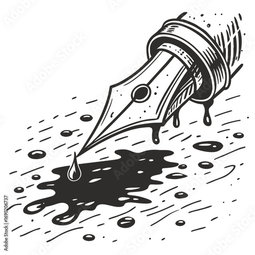 Dirty ink drips for text overlay generated by ai