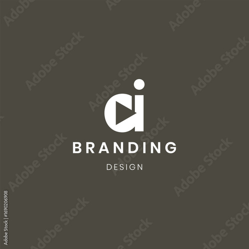 Abstract letter Ai logo. This logo icon is combined with abstract shapes in a creative way.