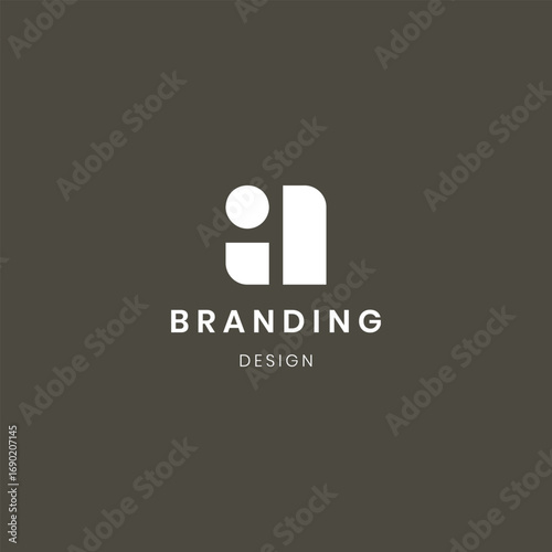 Abstract letter Ai logo. This logo icon is combined with abstract shapes in a creative way.