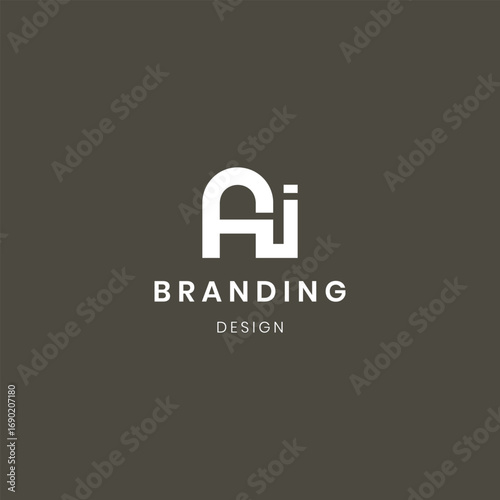Abstract letter Ai logo. This logo icon is combined with abstract shapes in a creative way.