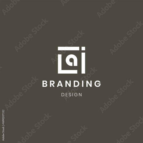 Abstract letter Ai logo. This logo icon is combined with abstract shapes in a creative way.