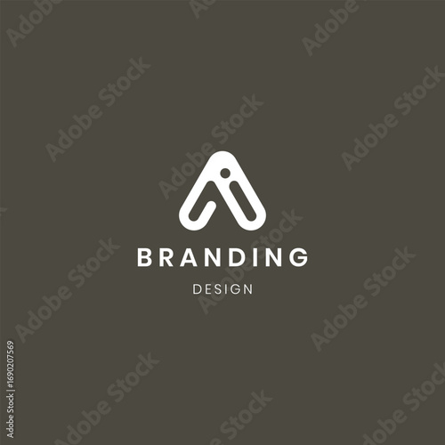 Abstract letter Ai logo. This logo icon is combined with abstract shapes in a creative way.