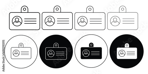 ID Card icon. Employee clerk card, driver license, Identification card, staff identification card symbol. Design for website and mobile app.