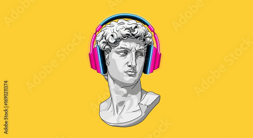 A conceptual graphic illustrating a digital social network with interconnected people, representing global communication and data connections