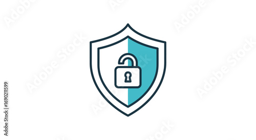 Digital security concept illustrating a cybercriminal's hacking attempt being blocked by a strong network firewall protecting a data server