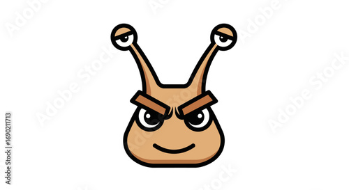 Cartoonish Alien-Bug with a Grumpy Expression A Whimsical Character Design