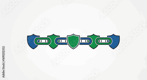 Secure Connection Conceptual Illustration of Data Protection and Network Security | Digital Shield Design