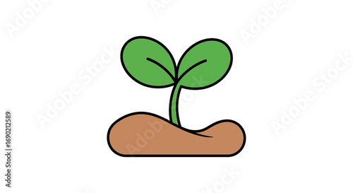 Illustration of a small green seedling emerging from the soil, symbolizing growth and new beginnings