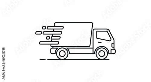 Fast Delivery Truck Icon Speedy Transportation and Logistics Illustration
