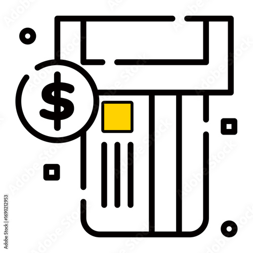 Icon of digital finance, online payment, and electronic commerce with a credit card. suitable for website and banking application.