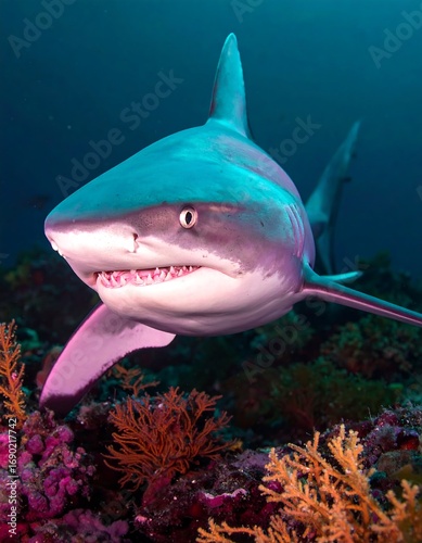 Shark in coral reef
