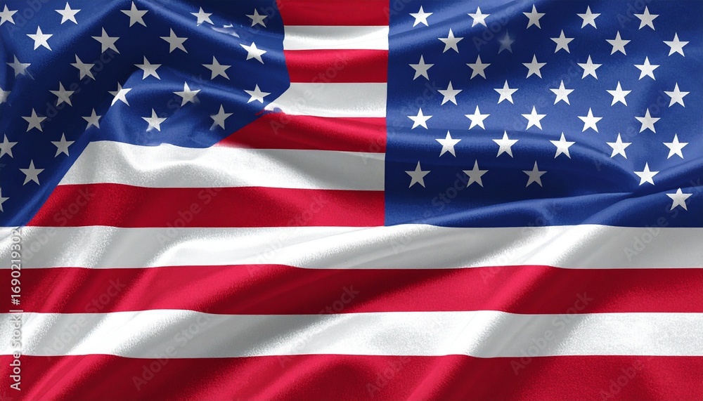 Obraz premium Wavy Flag of the United States of America